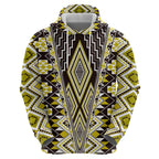 Yellow Aotearoa Tukutuku and Poutama Motif Hoodie