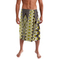 Yellow Aotearoa Tukutuku and Poutama Motif Lavalava