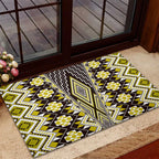 Yellow Aotearoa Tukutuku and Poutama Motif Rubber Doormat