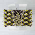 Yellow Aotearoa Tukutuku and Poutama Motif Tablecloth