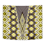 Yellow Aotearoa Tukutuku and Poutama Motif Tapestry