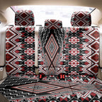 Red Aotearoa Tukutuku and Poutama Motif Back Car Seat Cover