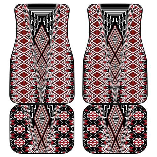 Red Aotearoa Tukutuku and Poutama Motif Car Mats