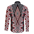Red Aotearoa Tukutuku and Poutama Motif Family Matching Short Sleeve Bodycon Dress and Hawaiian Shirt