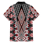 Red Aotearoa Tukutuku and Poutama Motif Hawaiian Shirt