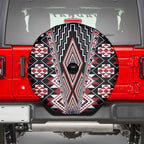 Red Aotearoa Tukutuku and Poutama Motif Spare Tire Cover