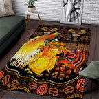 Australia and Papua New Guinea Together Area Rug Kangaroo Aboriginal Art and Bird-of-paradise Oro Tribal Motifs - Aussie Hoodie