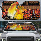 Australia and Papua New Guinea Together Auto Sun Shade Kangaroo Aboriginal Art and Bird-of-paradise Oro Tribal Motifs - Aussie Hoodie