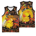 Personalized Australia and Papua New Guinea Together Basketball Jersey Kangaroo Aboriginal Art and Bird-of-paradise Oro Tribal Motifs - Aussie Hoodie