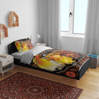 Australia and Papua New Guinea Together Bedding Set Kangaroo Aboriginal Art and Bird-of-paradise Oro Tribal Motifs - Aussie Hoodie