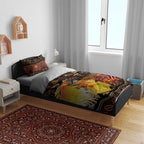 Australia and Papua New Guinea Together Bedding Set Kangaroo Aboriginal Art and Bird-of-paradise Oro Tribal Motifs - Aussie Hoodie