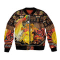 Personalized Australia and Papua New Guinea Together Bomber Jacket Kangaroo Aboriginal Art and Bird-of-paradise Oro Tribal Motifs - Aussie Hoodie