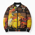 Personalized Australia and Papua New Guinea Together Bomber Puffer Jacket Kangaroo Aboriginal Art and Bird-of-paradise Oro Tribal Motifs - Aussie Hoodie