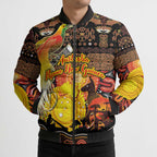 Personalized Australia and Papua New Guinea Together Bomber Puffer Jacket Kangaroo Aboriginal Art and Bird-of-paradise Oro Tribal Motifs - Aussie Hoodie