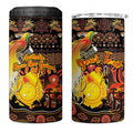 Personalized Australia and Papua New Guinea Together 4 in 1 Can Cooler Tumbler Kangaroo Aboriginal Art and Bird-of-paradise Oro Tribal Motifs - Aussie Hoodie