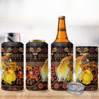 Personalized Australia and Papua New Guinea Together 4 in 1 Can Cooler Tumbler Kangaroo Aboriginal Art and Bird-of-paradise Oro Tribal Motifs - Aussie Hoodie