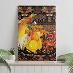 Australia and Papua New Guinea Together Canvas Wall Art Kangaroo Aboriginal Art and Bird-of-paradise Oro Tribal Motifs - Aussie Hoodie