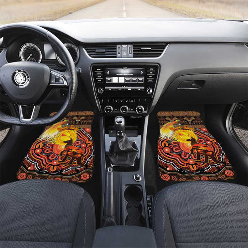 Personalized Australia and Papua New Guinea Together Car Mats Kangaroo Aboriginal Art and Bird-of-paradise Oro Tribal Motifs - Aussie Hoodie