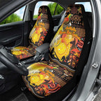 Australia and Papua New Guinea Together Car Seat Cover Kangaroo Aboriginal Art and Bird-of-paradise Oro Tribal Motifs - Aussie Hoodie