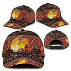 Australia and Papua New Guinea Together Classic Cap Kangaroo Aboriginal Art and Bird-of-paradise with Oro Tribal Motifs - Aussie Hoodie