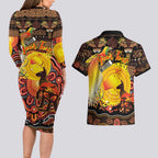 Personalized Australia and Papua New Guinea Together Couples Matching Long Sleeve Bodycon Dress and Hawaiian Shirt Kangaroo Aboriginal Art and Bird-of-paradise Oro Tribal Motifs - Aussie Hoodie
