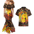 Personalized Australia and Papua New Guinea Together Couples Matching Mermaid Dress and Hawaiian Shirt Kangaroo Aboriginal Art and Bird-of-paradise Oro Tribal Motifs - Aussie Hoodie