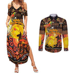 Personalized Australia and Papua New Guinea Together Couples Matching Summer Maxi Dress and Long Sleeve Button Shirt Kangaroo Aboriginal Art and Bird-of-paradise Oro Tribal Motifs - Aussie Hoodie