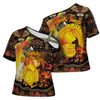 Personalized Australia and Papua New Guinea Together Cross Shoulder Shirt Kangaroo Aboriginal Art and Bird-of-paradise Oro Tribal Motifs - Aussie Hoodie