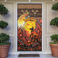 Personalized Australia and Papua New Guinea Together Door Cover Kangaroo Aboriginal Art and Bird-of-paradise Oro Tribal Motifs - Aussie Hoodie