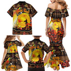 Personalized Australia and Papua New Guinea Together Family Matching Mermaid Dress and Hawaiian Shirt Kangaroo Aboriginal Art and Bird-of-paradise Oro Tribal Motifs - Aussie Hoodie
