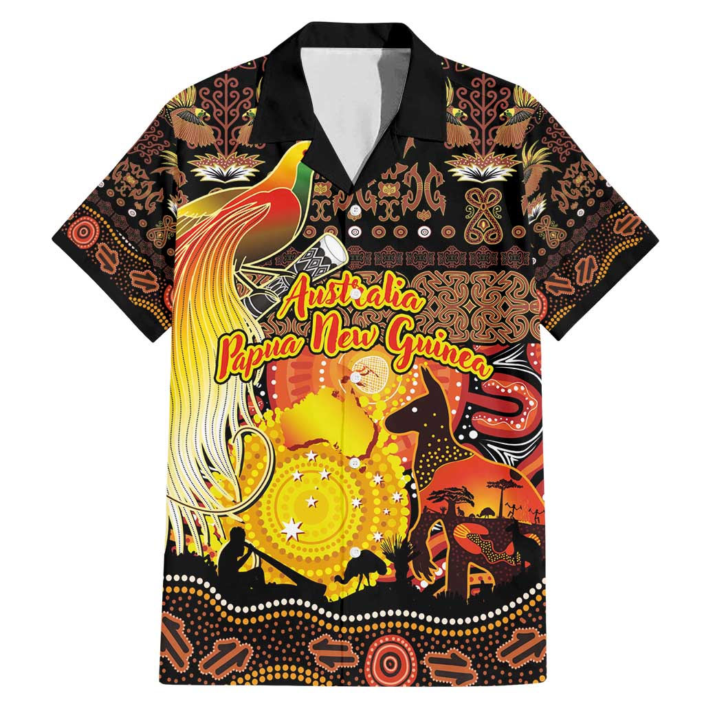 Personalized Australia and Papua New Guinea Together Family Matching Mermaid Dress and Hawaiian Shirt Kangaroo Aboriginal Art and Bird-of-paradise Oro Tribal Motifs - Aussie Hoodie