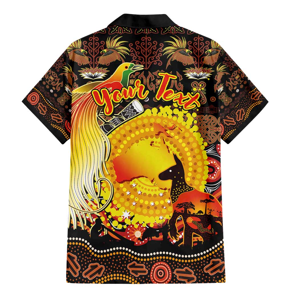 Personalized Australia and Papua New Guinea Together Family Matching Mermaid Dress and Hawaiian Shirt Kangaroo Aboriginal Art and Bird-of-paradise Oro Tribal Motifs - Aussie Hoodie