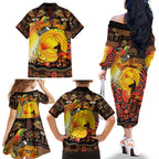 Personalized Australia and Papua New Guinea Together Family Matching Off The Shoulder Long Sleeve Dress and Hawaiian Shirt Kangaroo Aboriginal Art and Bird-of-paradise Oro Tribal Motifs - Aussie Hoodie