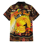 Personalized Australia and Papua New Guinea Together Family Matching Off The Shoulder Long Sleeve Dress and Hawaiian Shirt Kangaroo Aboriginal Art and Bird-of-paradise Oro Tribal Motifs - Aussie Hoodie