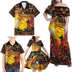 Personalized Australia and Papua New Guinea Together Family Matching Off Shoulder Maxi Dress and Hawaiian Shirt Kangaroo Aboriginal Art and Bird-of-paradise Oro Tribal Motifs - Aussie Hoodie