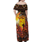 Personalized Australia and Papua New Guinea Together Family Matching Off Shoulder Maxi Dress and Hawaiian Shirt Kangaroo Aboriginal Art and Bird-of-paradise Oro Tribal Motifs - Aussie Hoodie