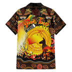 Personalized Australia and Papua New Guinea Together Family Matching Off Shoulder Short Dress and Hawaiian Shirt Kangaroo Aboriginal Art and Bird-of-paradise Oro Tribal Motifs - Aussie Hoodie