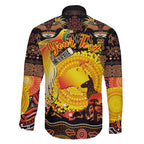 Personalized Australia and Papua New Guinea Together Family Matching Off Shoulder Short Dress and Hawaiian Shirt Kangaroo Aboriginal Art and Bird-of-paradise Oro Tribal Motifs - Aussie Hoodie