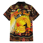 Personalized Australia and Papua New Guinea Together Family Matching Short Sleeve Bodycon Dress and Hawaiian Shirt Kangaroo Aboriginal Art and Bird-of-paradise Oro Tribal Motifs - Aussie Hoodie