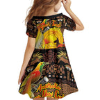 Personalized Australia and Papua New Guinea Together Family Matching Summer Maxi Dress and Hawaiian Shirt Kangaroo Aboriginal Art and Bird-of-paradise Oro Tribal Motifs - Aussie Hoodie