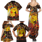 Personalized Australia and Papua New Guinea Together Family Matching Summer Maxi Dress and Hawaiian Shirt Kangaroo Aboriginal Art and Bird-of-paradise Oro Tribal Motifs - Aussie Hoodie