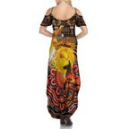 Personalized Australia and Papua New Guinea Together Family Matching Summer Maxi Dress and Hawaiian Shirt Kangaroo Aboriginal Art and Bird-of-paradise Oro Tribal Motifs - Aussie Hoodie