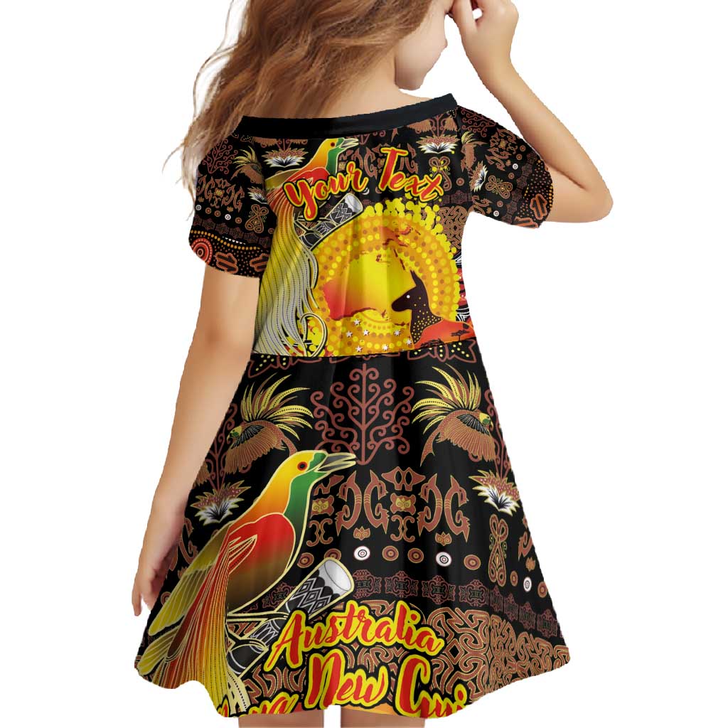 Personalized Australia and Papua New Guinea Together Family Matching Tank Maxi Dress and Hawaiian Shirt Kangaroo Aboriginal Art and Bird-of-paradise Oro Tribal Motifs - Aussie Hoodie