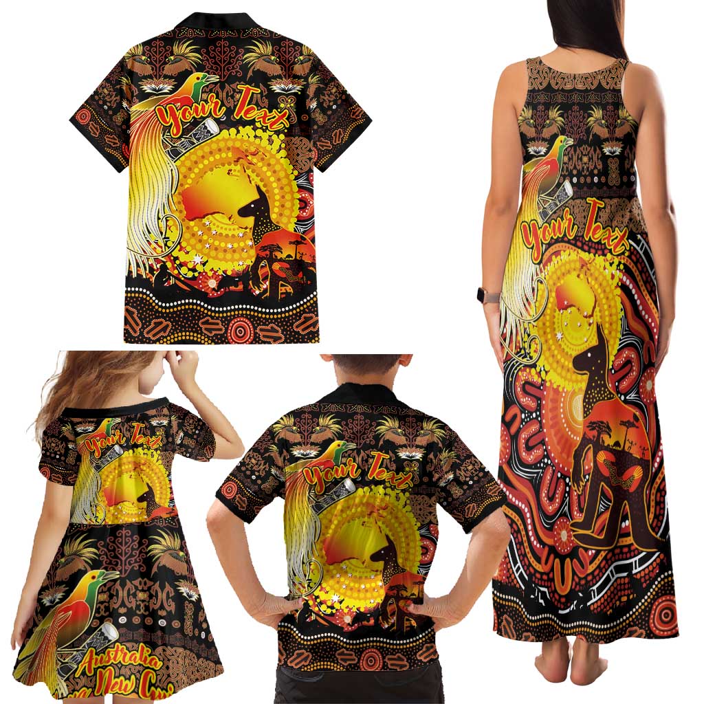 Personalized Australia and Papua New Guinea Together Family Matching Tank Maxi Dress and Hawaiian Shirt Kangaroo Aboriginal Art and Bird-of-paradise Oro Tribal Motifs - Aussie Hoodie