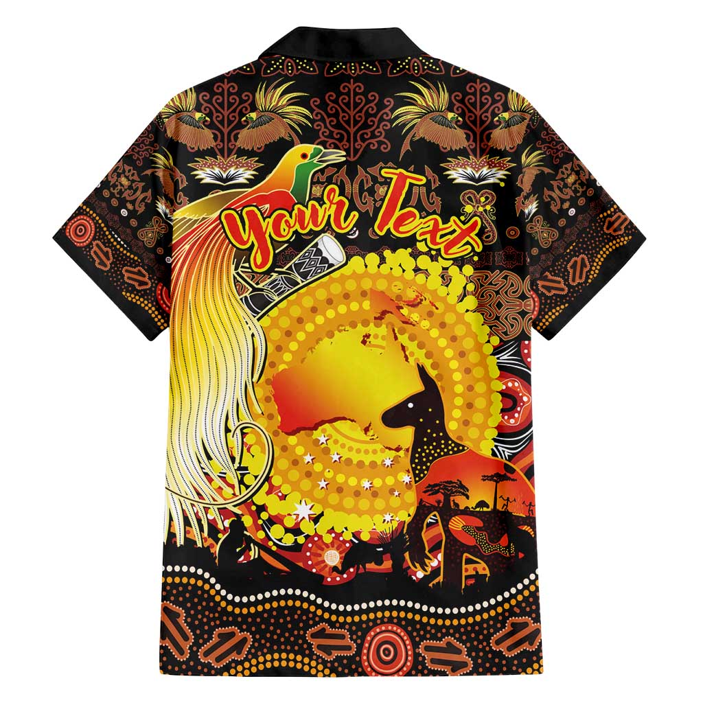 Personalized Australia and Papua New Guinea Together Family Matching Tank Maxi Dress and Hawaiian Shirt Kangaroo Aboriginal Art and Bird-of-paradise Oro Tribal Motifs - Aussie Hoodie