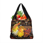 Australia and Papua New Guinea Together Grocery Bag Kangaroo Aboriginal Art and Bird-of-paradise Oro Tribal Motifs - Aussie Hoodie