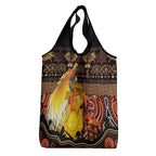 Australia and Papua New Guinea Together Grocery Bag Kangaroo Aboriginal Art and Bird-of-paradise Oro Tribal Motifs - Aussie Hoodie