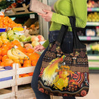Australia and Papua New Guinea Together Grocery Bag Kangaroo Aboriginal Art and Bird-of-paradise Oro Tribal Motifs - Aussie Hoodie