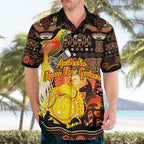 Personalized Australia and Papua New Guinea Together Hawaiian Shirt Kangaroo Aboriginal Art and Bird-of-paradise Oro Tribal Motifs - Aussie Hoodie