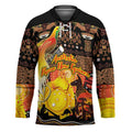 Personalized Australia and Papua New Guinea Together Hockey Jersey Kangaroo Aboriginal Art and Bird-of-paradise Oro Tribal Motifs - Aussie Hoodie